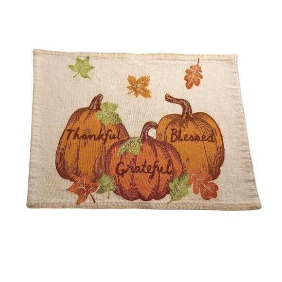 Celebrate Fall Together Autumn Pumpkin Placemats Set Of 4 Thanksgiving Decor - Picture 5 of 7